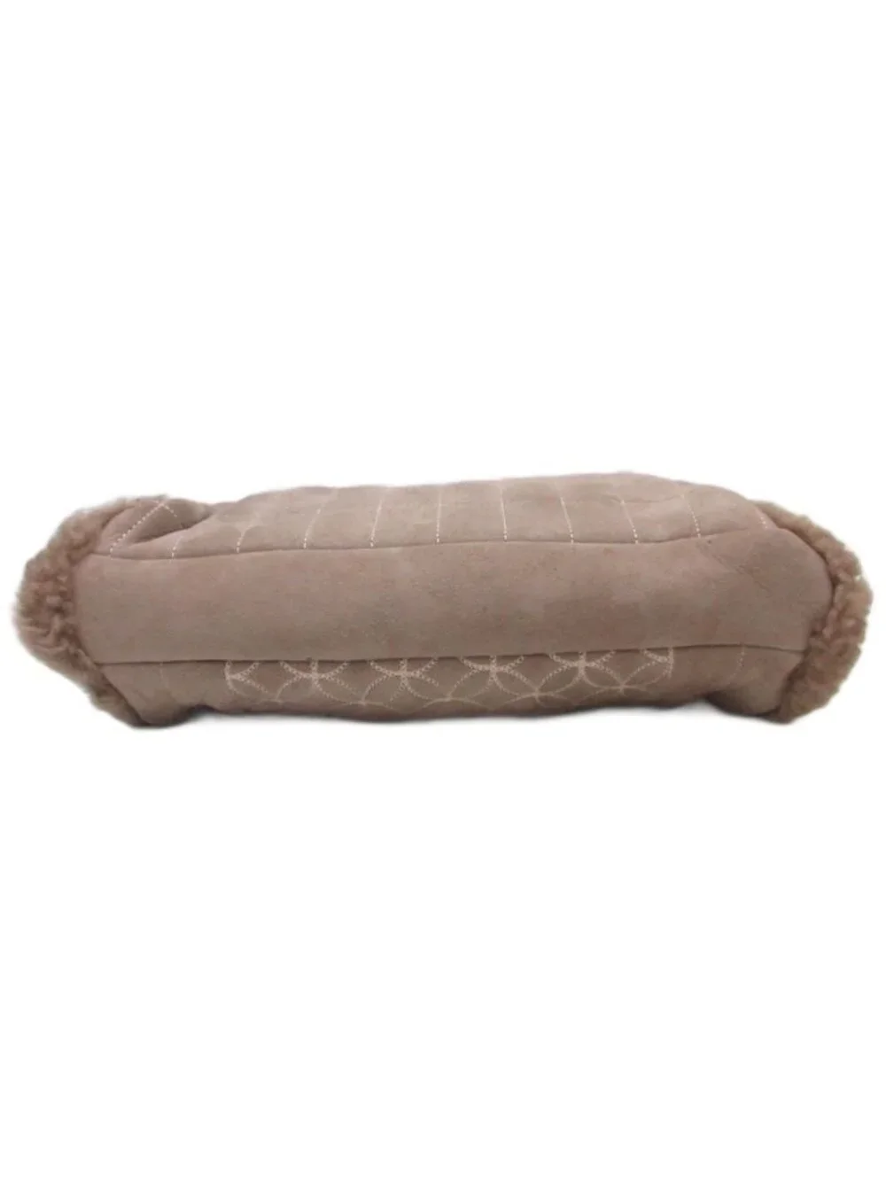 Chanel CC Logo Stitch Shearling Handbag Chain Shoulder Fleece Choco Bar